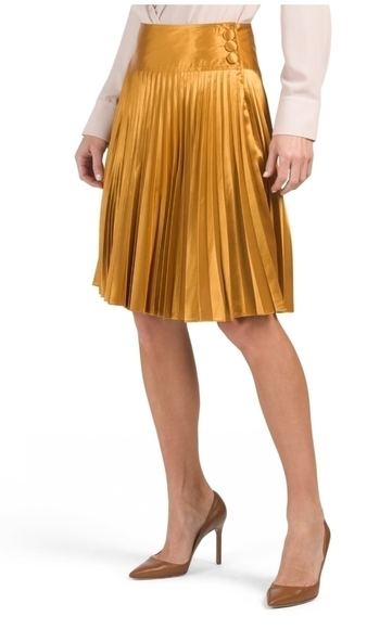 MAX Sport Gold Pleated Midi Skirt